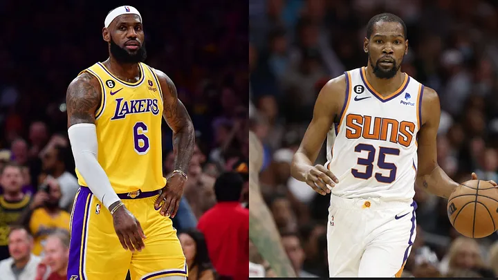 How do the injuries of Kevin Durant and LeBron James affect the Suns and Lakers Odds of winning the 2022–23 NBA Championship?